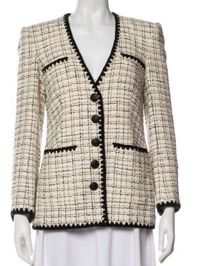 Veronica Beard Women's Black and White Tweed Jacket